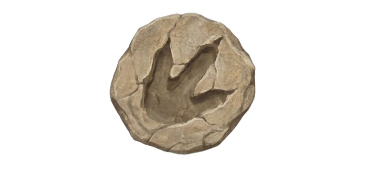 Icono decorativo de huella de dinosaurio